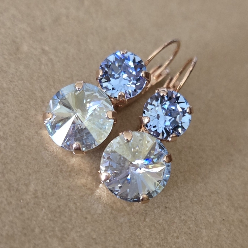 Austrian Crystal Earrings in Rose Gold